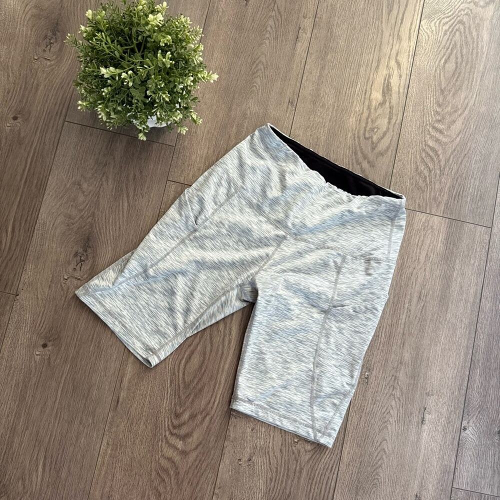 💐 Ododos Light Heather Gray Biker Shorts High Waist